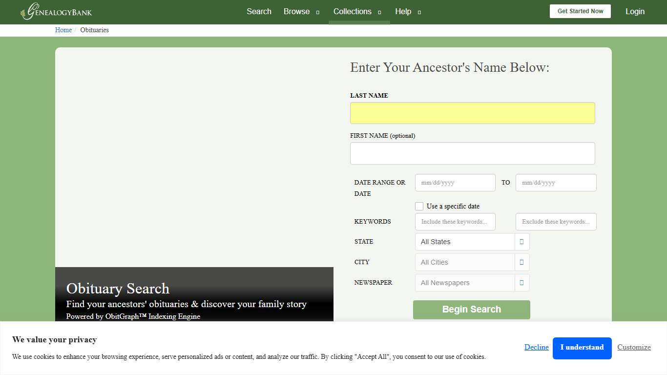 Largest Obituary Search Finder By Name GenealogyBank
